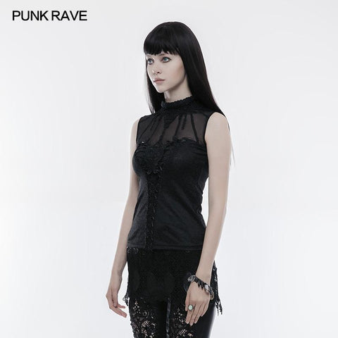 Gorgeous Drawstring Sleeveless Gothic T-shirt For Women