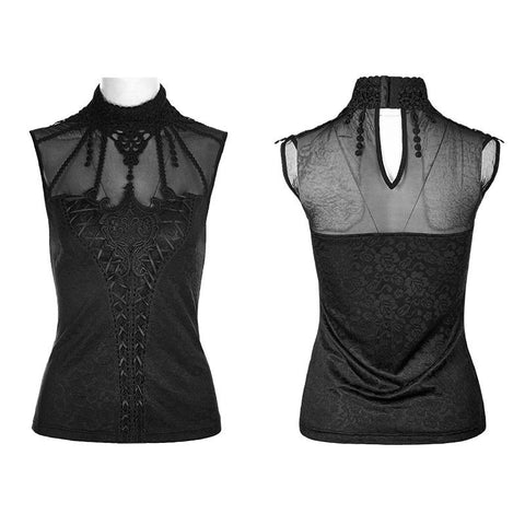 Gorgeous Drawstring Sleeveless Gothic T-shirt For Women