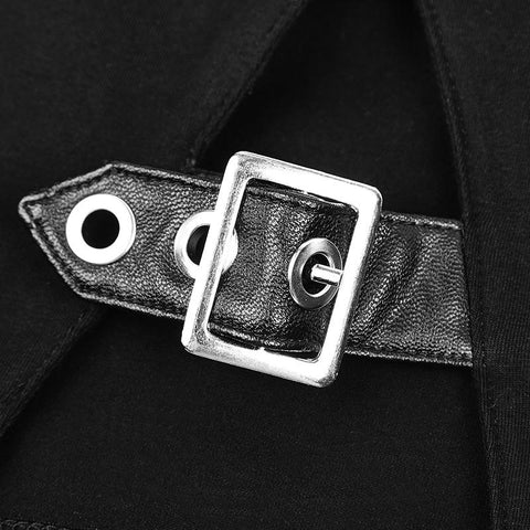 Mystery Hollow Out Moon Pattern Strapless Gothic Dress