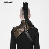 Steampunk Embossed Leather Collar And Shoulder Harness Accessories For Women
