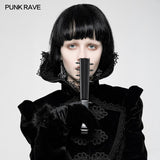 Black Rivet Handheld Fold Fan Punk Accessories