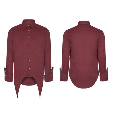Men's Asymmetric Simple Gothic Shirt With Unique Cuff Design