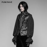 Alchemist Gothic Waistcoat Imtation Metal Jacquard Vest
