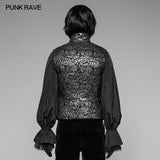 Alchemist Gothic Waistcoat Imtation Metal Jacquard Vest