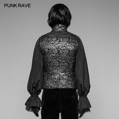 Alchemist Gothic Waistcoat Imtation Metal Jacquard Vest