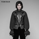 Alchemist Gothic Waistcoat Imtation Metal Jacquard Vest