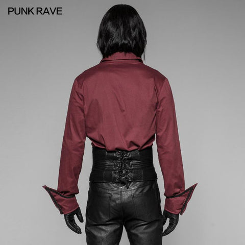 Men's Punk Personality Girdle Leather Buckle Strap Zipper Rough Underwaist Corset