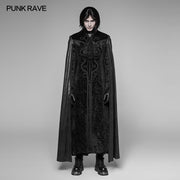 Dracula Gorgeous Gothic Cape Cloak Embossed Velvet Long Coat