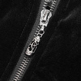 Gorgeous Velvet Long Punk Jacket Detachable Fake Two-Piece Coat For Men