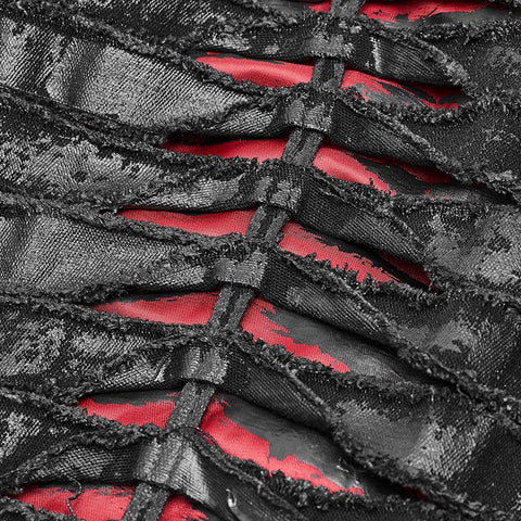 Paladin Gothic Bloody Keel Denim Personality Shirt With Scratched Double Pockets