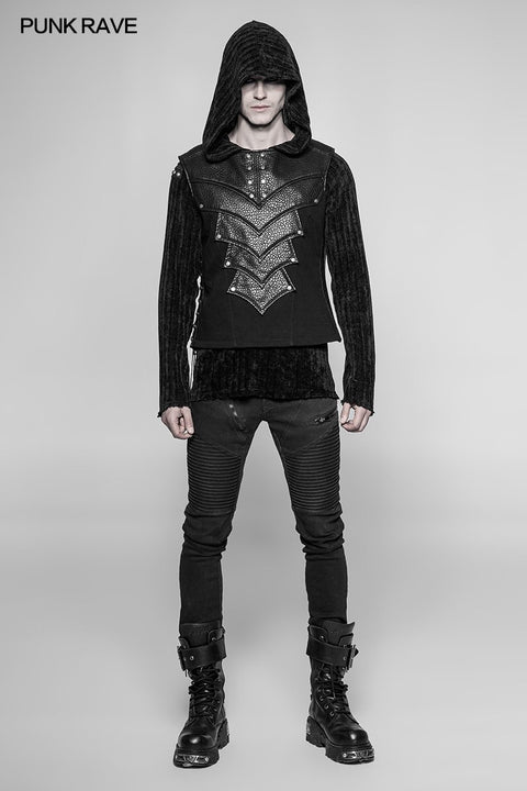 Punk Warrior Leather Stitching Personality Chest Protector Vest