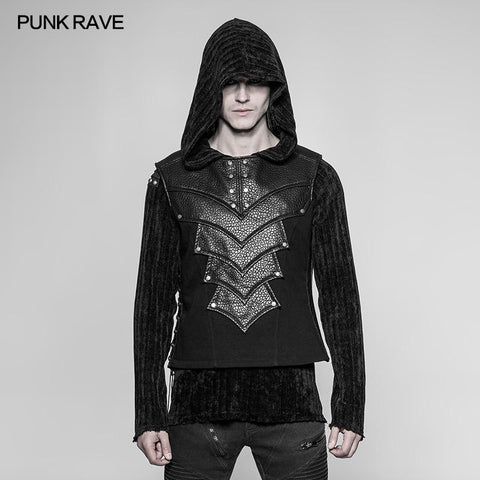 Punk Warrior Leather Stitching Personality Chest Protector Vest