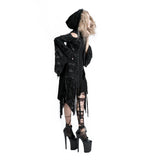 Punk Style Lace Gothic Black Long Sweater For Women