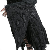 Punk Style Lace Gothic Black Long Sweater For Women