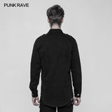 Men's Punk Pure Cotton Personality Shirt With Mosaic Rivet Decoration
