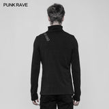 Steampunk Metal Rivet Embossing Knitting T-shirt For Men