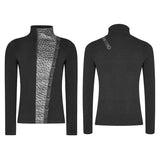 Steampunk Metal Rivet Embossing Knitting T-shirt For Men