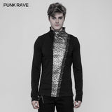 Steampunk Metal Rivet Embossing Knitting T-shirt For Men