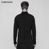 Men's Punk Front Pimp Rivets Slim Personality T-shirt