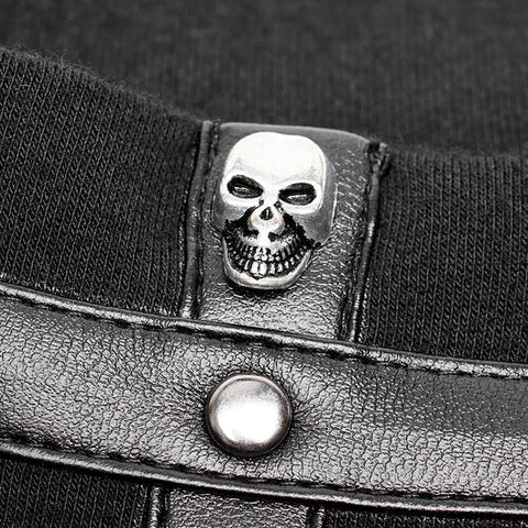 Men's Punk Front Pimp Rivets Slim Personality T-shirt