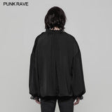 Men's Vintage Loose Soft Comfort Gothic Shirt With Large Neckline And Lace Cuff