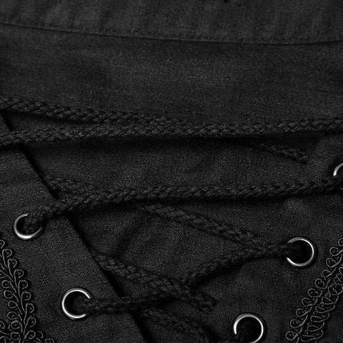 Men's Retro Gothic Long Sleeve Shirt With Disa Floret Collar Design