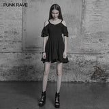 Punk Sexy Lotus Leaf Chiffon Leather Strap Dress