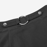 Punk High Waist Chiffon Translucent Long Split Skirt