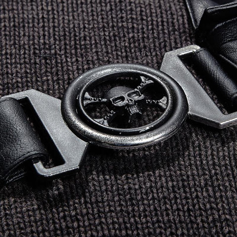 Steampunk Smoked Grey Punk Sweaters With A Belt