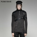 Steampunk Smoked Grey Punk Sweaters With A Belt