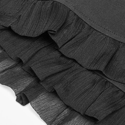 Lovely Strap Ruffle Lace Tube Dress With Smocking Back Design