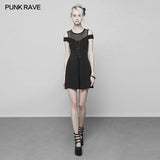 Women's Knitted Front Tie Rope Design Mesh Stitching Strapless Dress