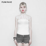 Women's Minimalist Punk Top Sexy Slim Strap Vest Sleeveless T-shirt