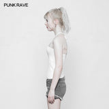 Women's Minimalist Punk Top Sexy Slim Strap Vest Sleeveless T-shirt