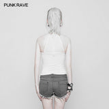 Women's Minimalist Punk Top Sexy Slim Strap Vest Sleeveless T-shirt