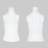 Women's Minimalist Punk Top Sexy Slim Strap Vest Sleeveless T-shirt