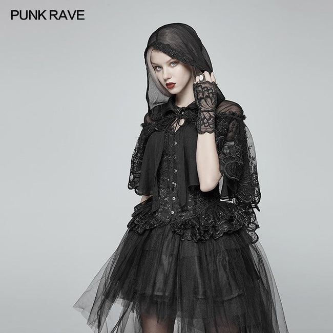 Lolita Transparent Lace Small Cloak With Hood