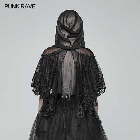 Lolita Transparent Lace Small Cloak With Hood