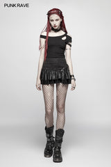 Lovely Steamy Ruffled Punk Miniskirt