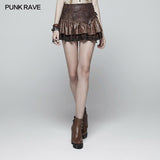 Lovely Steamy Ruffled Punk Miniskirt