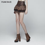 Lovely Steamy Ruffled Punk Miniskirt