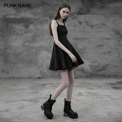 Punk Tie Rope Thick Chiffon Design Dress