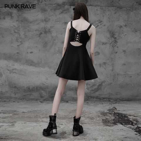 Punk Tie Rope Thick Chiffon Design Dress