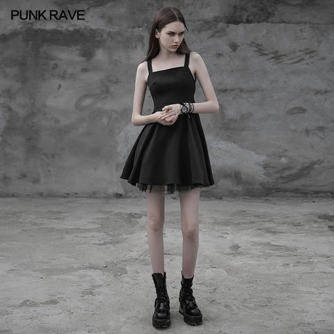 Punk Tie Rope Thick Chiffon Design Dress