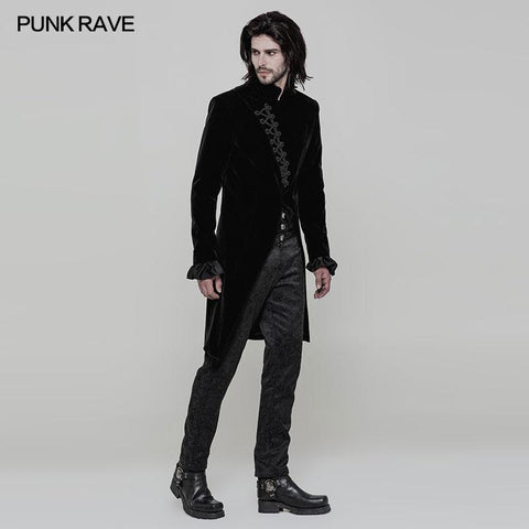 Gothic Mens Simple Long Sleeve Three-quarter Coat