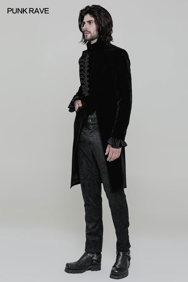 Gothic Mens Simple Long Sleeve Three-quarter Coat