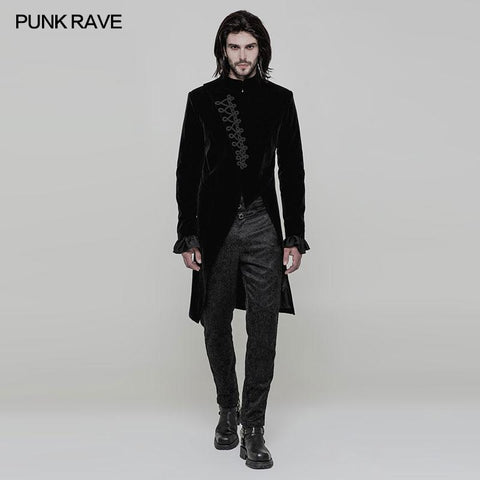 Gothic Mens Simple Long Sleeve Three-quarter Coat