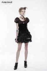 Steampunk Brooch See Through Short Sleeve T-shirt