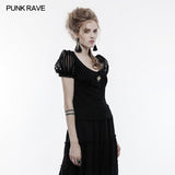 Steampunk Brooch See Through Short Sleeve T-shirt