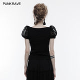 Steampunk Brooch See Through Short Sleeve T-shirt